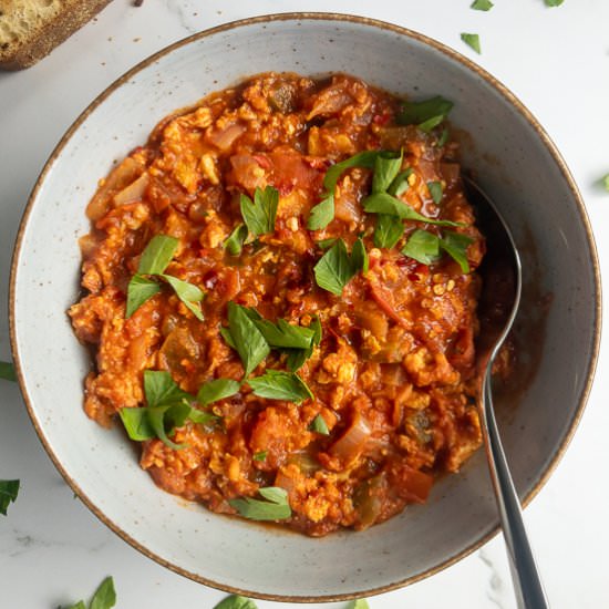 Savory Turkish Menemen - Recipe photo by bitesofberi