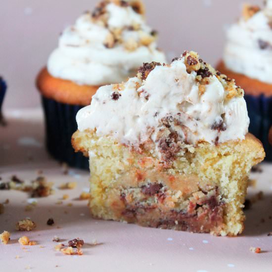 Chocolate chip cookie cupcakes - Recipe photo by hornoMX