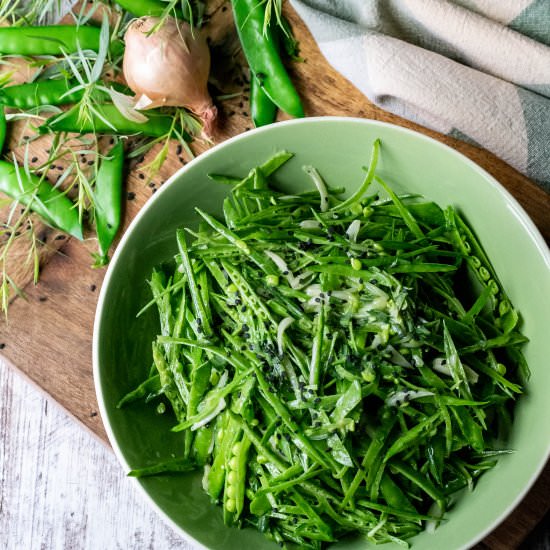 Fresh French Snow Pea Salad - Recipe photo by whattheforksfordinner