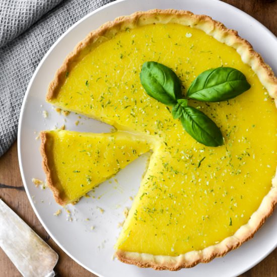 Lemon Lime Basil Tart - Recipe photo by pardon your french