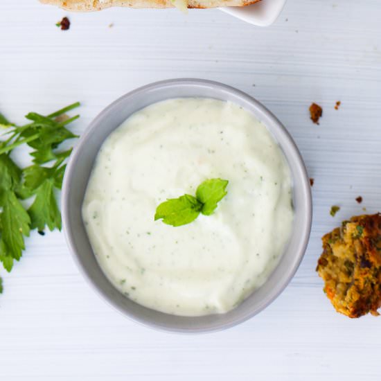 Quickest Vegan Tzatziki Sauce - Recipe photo by aVegTasteFromAtoZ