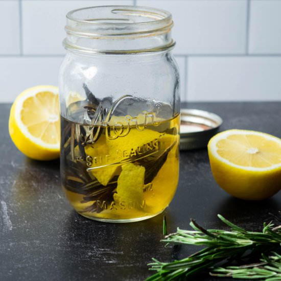 Rosemary-Lemon Infused Gin - Recipe photo by JawnsICooked