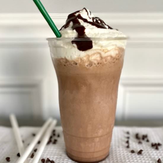 Copycat Starbucks Chocolate Frappe - Recipe photo by Skinny Sweets