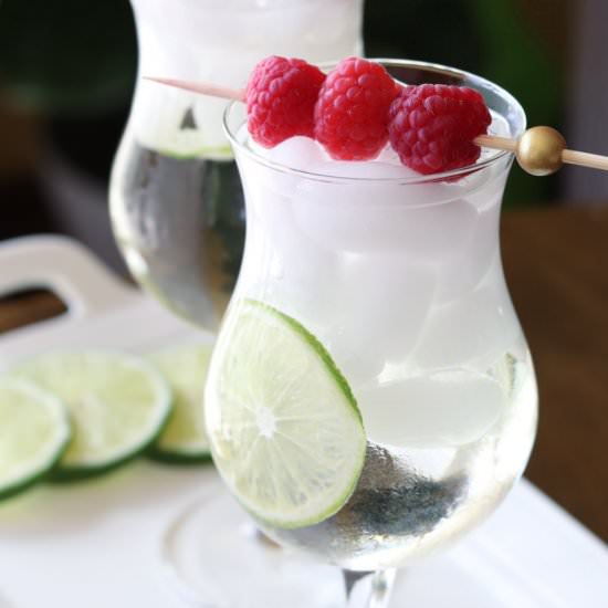 Raspberry Lime White Wine Spritzer - Recipe photo by simplesips