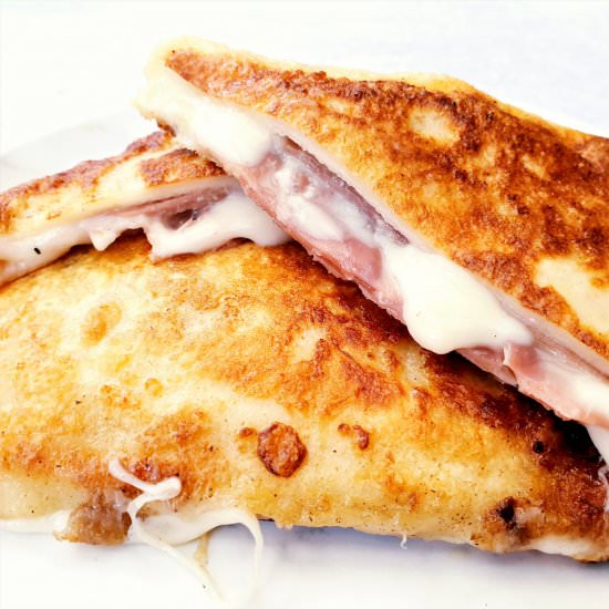 Mozzarella Carrozza with Prosciutto - Recipe photo by FeastGloriousFeast
