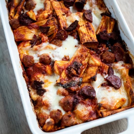 Baked Tortiglioni - Recipe photo by pastaetal