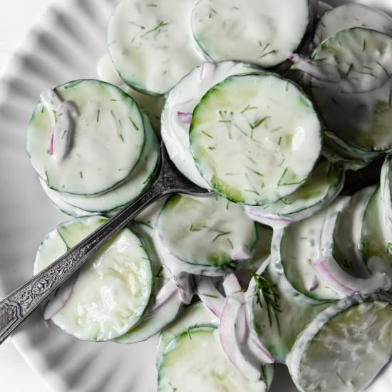 Creamy Cucumber Dill Salad - Recipe photo by apleasantlittlekitchen