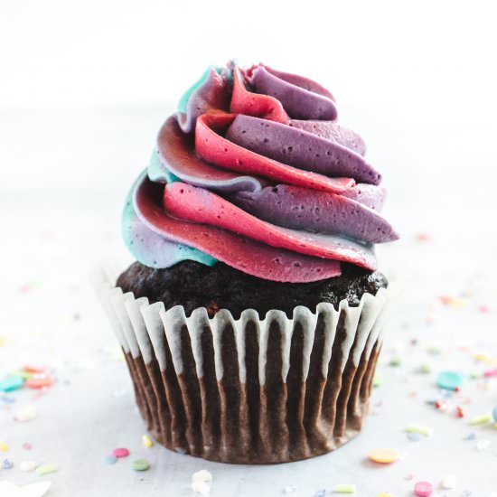 rainbow pinata cupcakes - Recipe photo by CrumbsCorkscrews