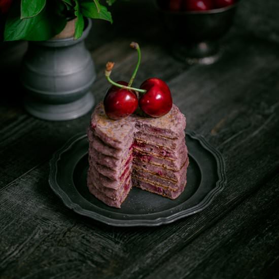 Sour Cherry Pancakes - Recipe photo by RainbowInMyKitchen