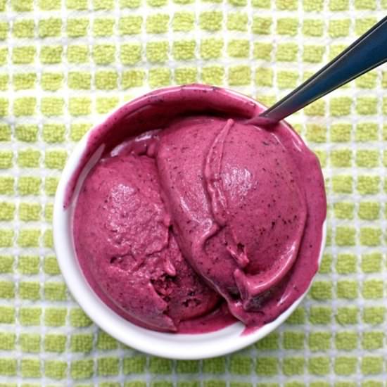 Eggless Blueberry Coconut Ice Cream - Recipe photo by skaiwar
