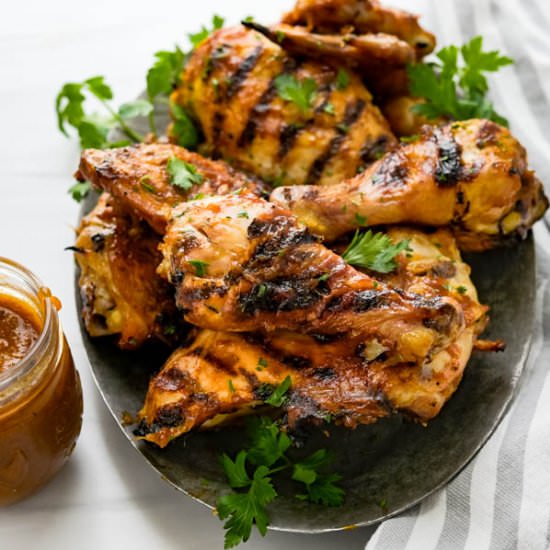 Brined Smoked BBQ Chicken - Recipe photo by garlic and zest