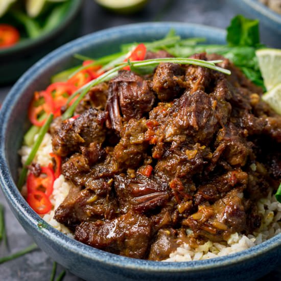 Spicy Beef Rendang - Recipe photo by KitchenSanctuary