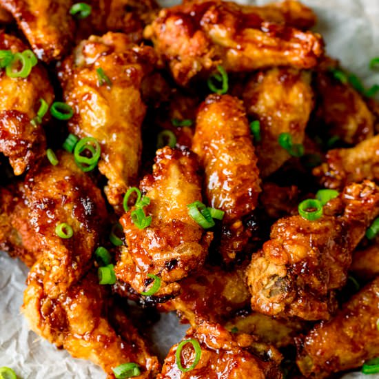 Sticky & Crispy Asian Chicken Wings - Recipe photo by KitchenSanctuary