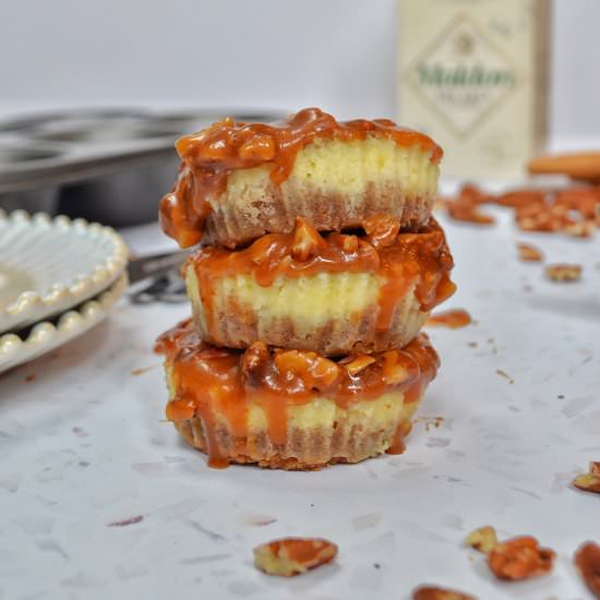 Mini Caramelised Pecan Cheesecakes - Recipe photo by bakingwithaimee