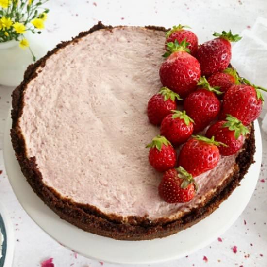 Instant Pot Strawberry Cheesecake - Recipe photo by emilyfabulous