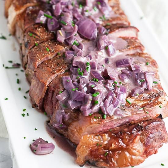 Steak with Shallot Sauce - Recipe photo by therusticfoodie
