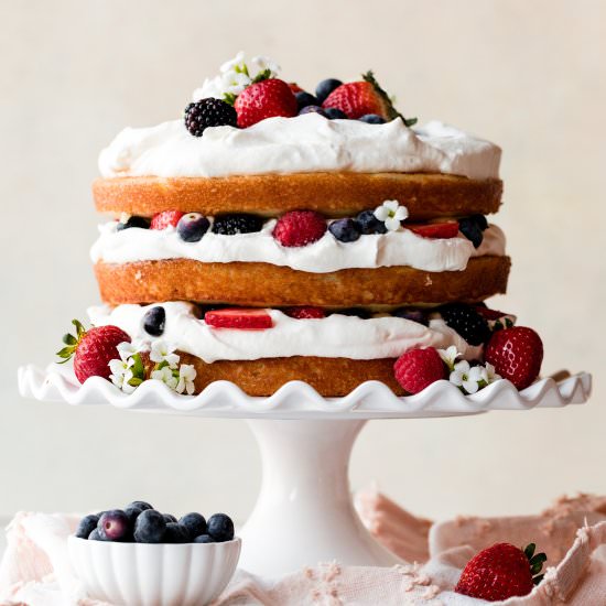 Fresh Berry Cream Cake - Recipe photo by sallysbakingaddiction