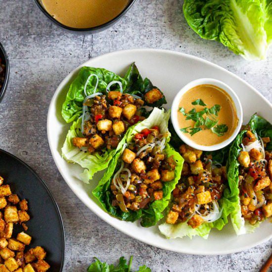 Vegetable Lettuce Wraps with Tofu - Recipe photo by Share the Spice