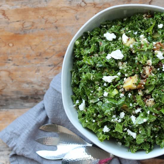 Sweet Kale Quinoa Salad with Feta - Recipe photo by Claudias Table