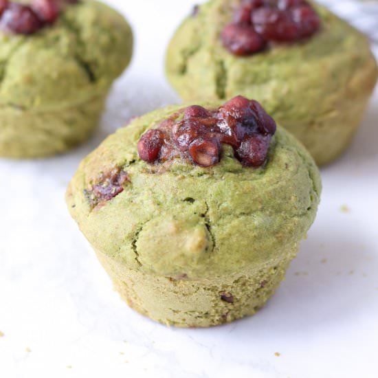 Vegan matcha anko muffins - Recipe photo by chefjacooks