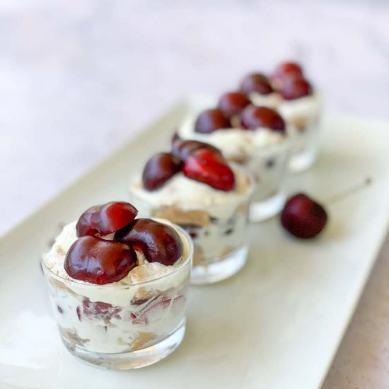 Mini Cherry Tiramisu Pots - Recipe photo by Italian Kitchen Confessions