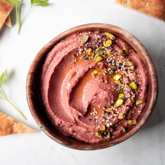 Lemon Beet Hummus - Recipe photo by simplespoonfuls