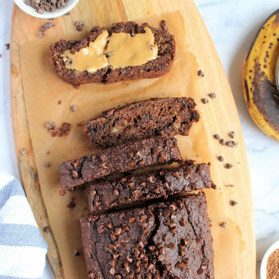 Double Chocolate Banana Bread (GF) - Recipe photo by thegranoladiaries