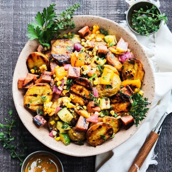 jersey-style grilled potato salad - Recipe photo by Give it Some Thyme