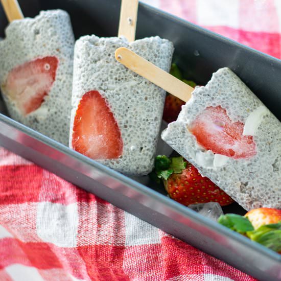 Coconut Strawberry Chia Popsicles - Recipe photo by scentednights2002