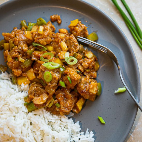 Sticky Pork Stir Fry - Recipe photo by LizzieLikes