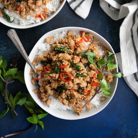 Thai Basil Chicken - Recipe photo by theforkedspoon