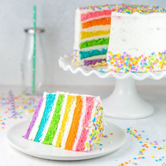 Rainbow Layer Cake - Recipe photo by bunsenburnerbakery