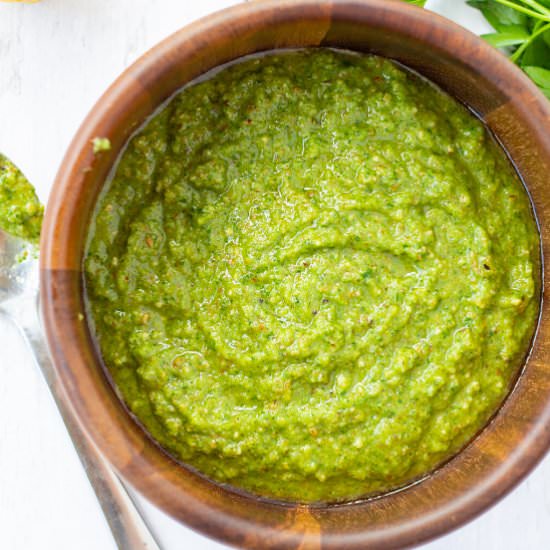 Amazing 5 Minute Green Sauce - Recipe photo by Salty Lemon Sister
