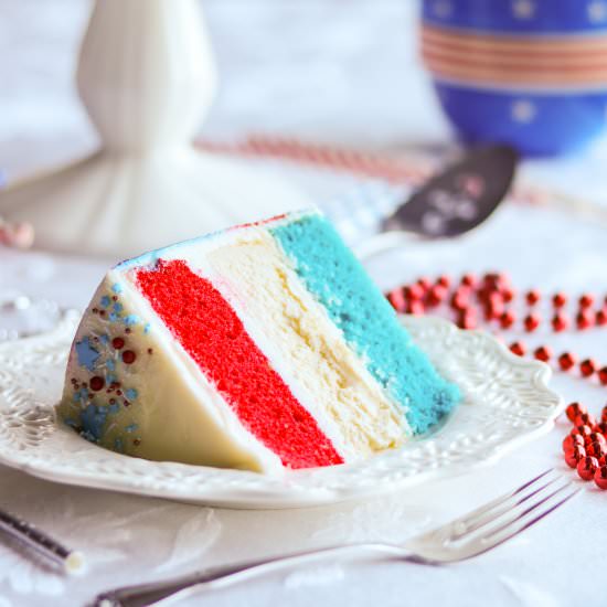 Red, White and Blue Cheesecake Cake - Recipe photo by A baJillian Recipes