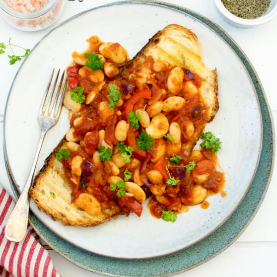 Smoky Beans on Toast [vegan] - Recipe photo by theflexitarian