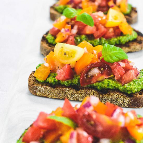 Tomato Bruschetta - Recipe photo by The Real Food Geek