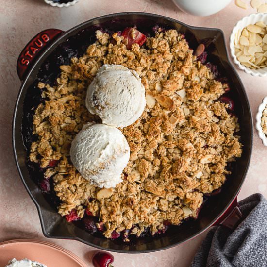 Cherry Almond Crisp - Recipe photo by Crumb Top Baking
