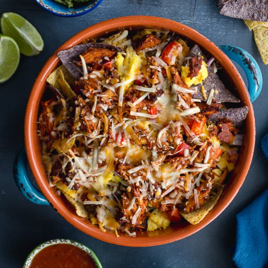Pulled Pork Breakfast Nachos - Recipe photo by Crumb Top Baking