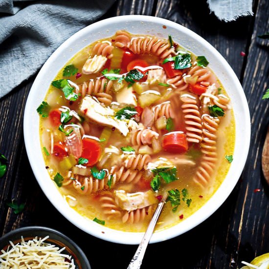 SCD Chicken Rotini Soup - Recipe photo by Lila Ruth Grain Free