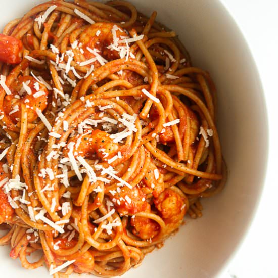 Spicy Shrimp Pasta - Recipe photo by bitesofberi