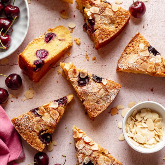 Cherry Almond Polenta Cake - Recipe photo by eatloveeat