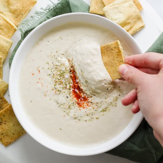 Creamy White Bean Hummus - Recipe photo by ourbalancedbowl