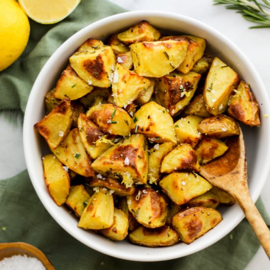 Roasted Lemon Rosemary Potatoes - Recipe photo by ourbalancedbowl