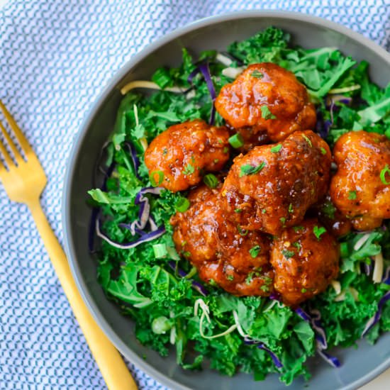 Spicy Honey Butter Cauliflower Wing - Recipe photo by forksandstraws