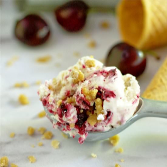Cherry Bourbon Crumble Ice Cream - Recipe photo by TwoSugarBugs