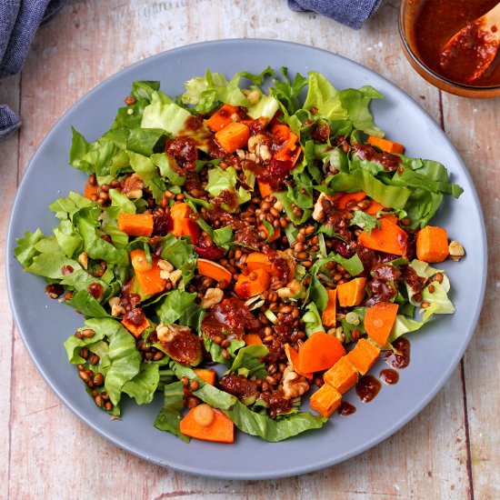 Roasted sweet potato salad - Recipe photo by veganwithgusto