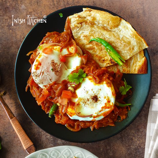 POACHED EGG MASALA - Recipe photo by Inish Kitchen