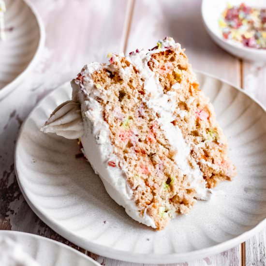 The BEST Vegan Funetti Cake - Recipe photo by thebananadiaries