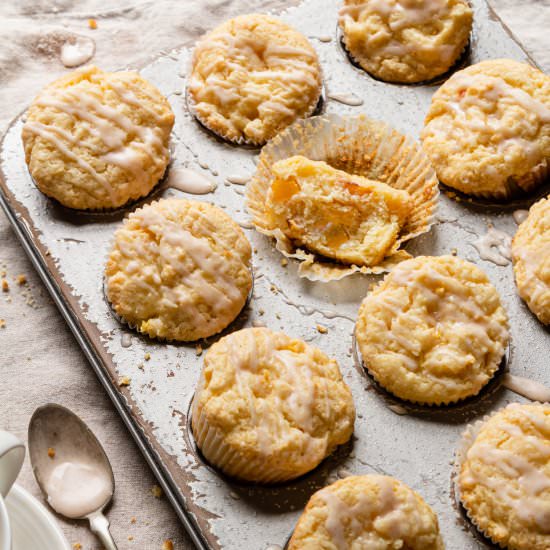 Fresh Peach Muffins - Recipe photo by OneSarcasticBaker