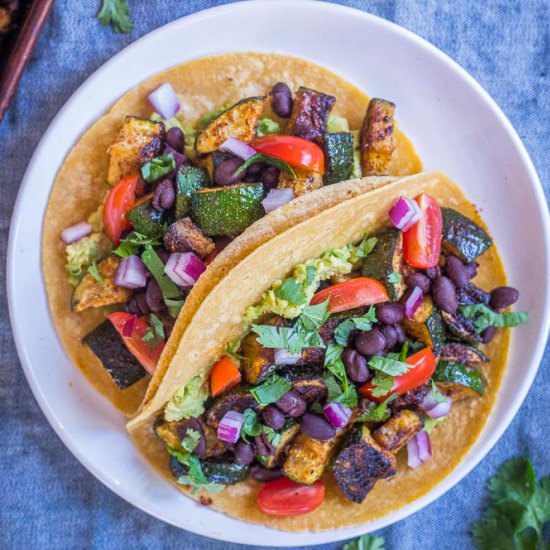 Blackened Zucchini Tacos - Recipe photo by She Likes Food